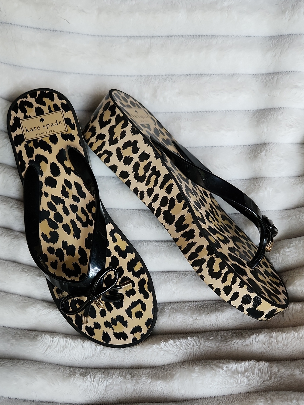 kate spade Leopard-Print Platform Flip Sandals